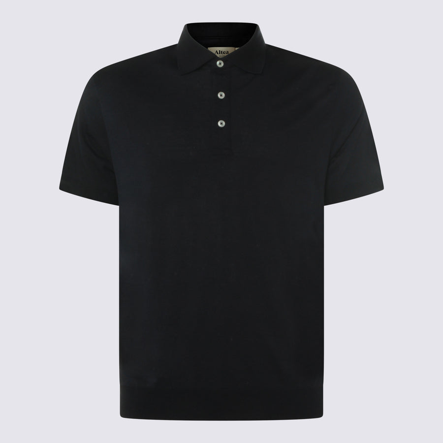 Altea 67% linen polo in navy