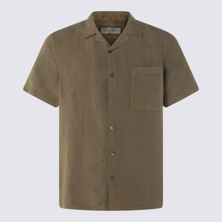 Canali 100% Linen shirt in bronze
