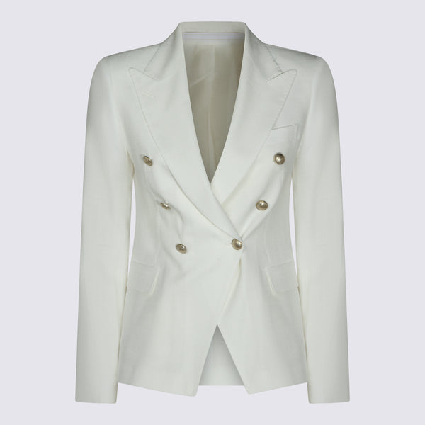 Tagliatore 77% Viscose blazer in white