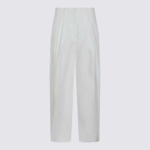 Moorer 100% Cotton trousers in white