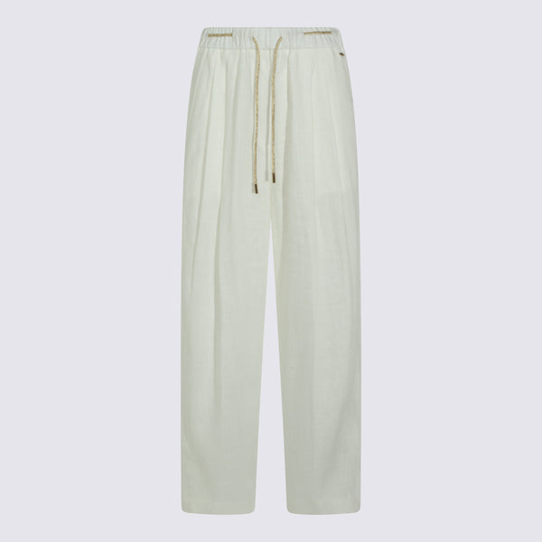 Herno 70% Viscose trousers in white
