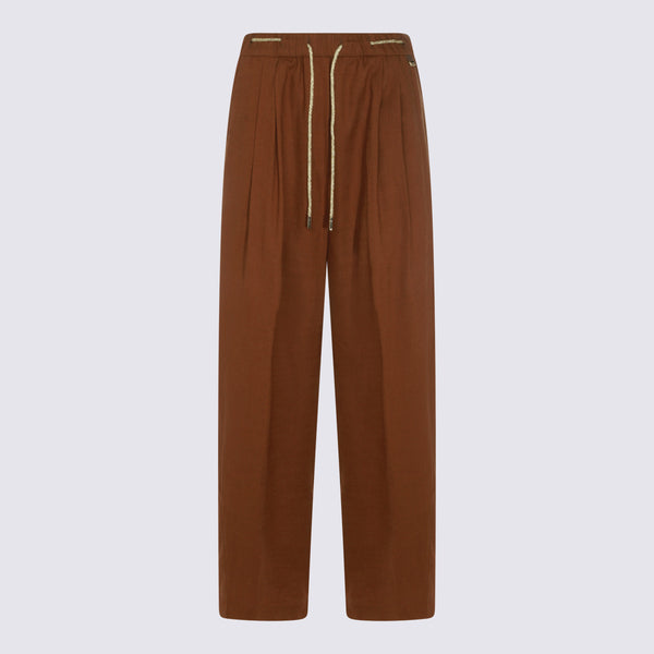 Herno 70% Viscose trousers in brown