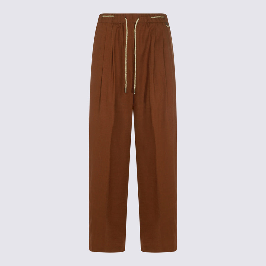 Herno 70% Viscose trousers in brown