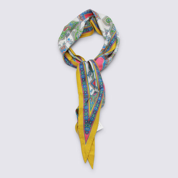 Etro 100% Silk scarf in yellow