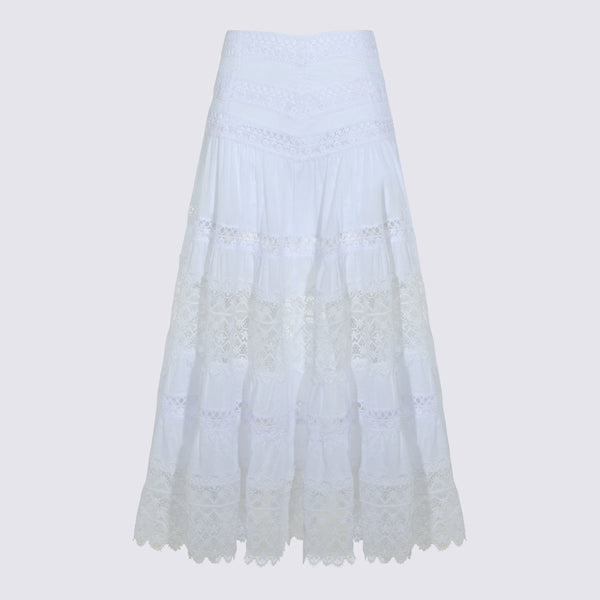 Charoruiz 90% Cotton skirt in white