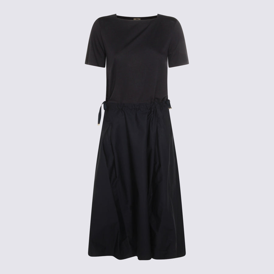 Herno 100% Cotton dress in navy