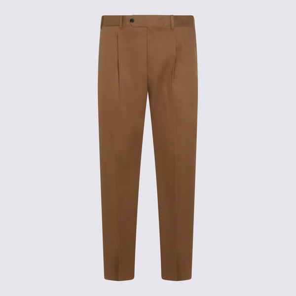 Pt Torino 95% Cotton trousers in brown