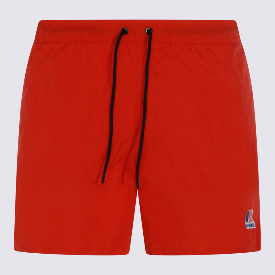 K-Way 100% Recycled Nylon swim shorts in red