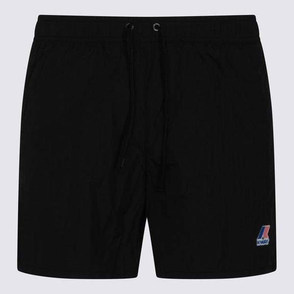 K-Way 100% Regenerated Nylon swim shorts in black