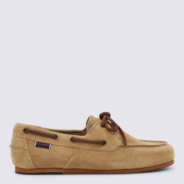 Sebago Suede leather boat shoe in beige