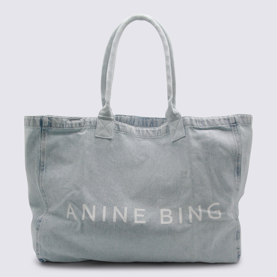 Anine Bing 100% Cotton tote bag in blue