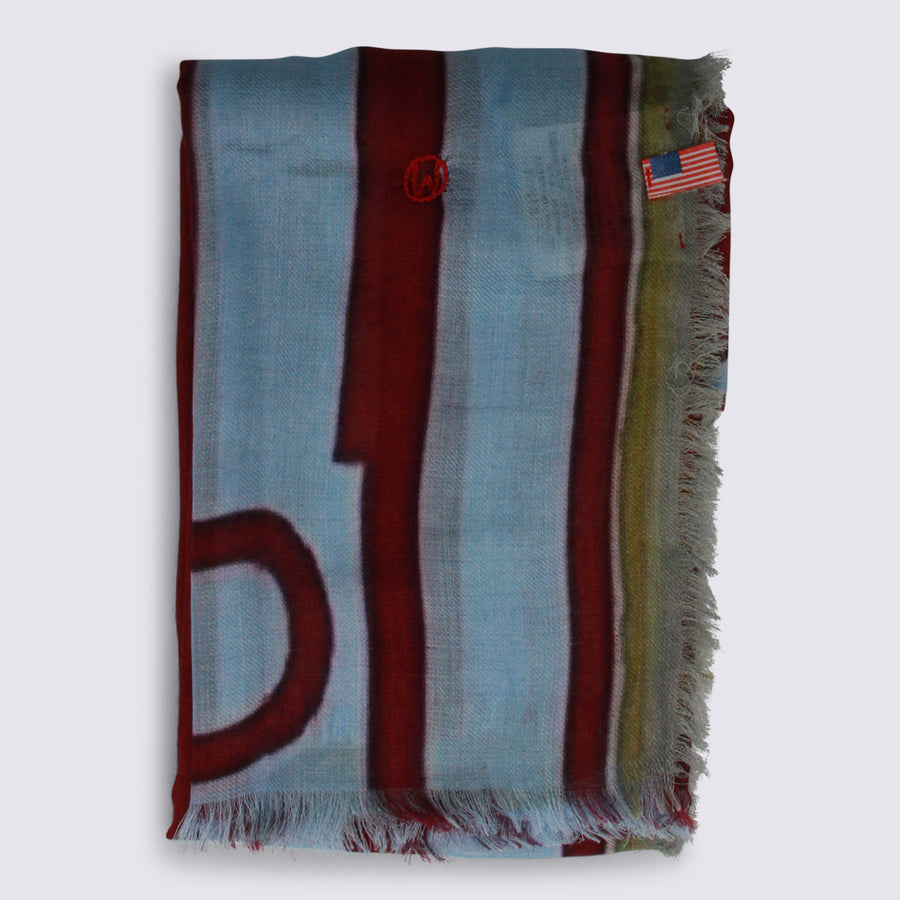 Talking Walls 80% Mohair scarf in blue
