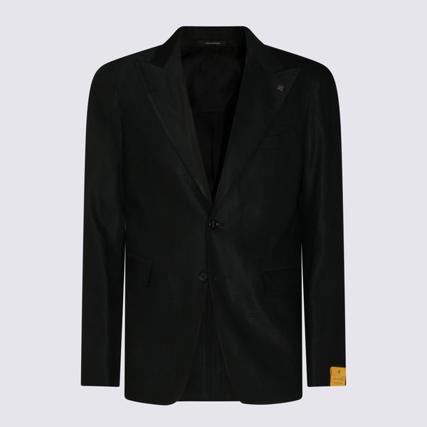 Tagliatore 52% Linen blazer in black
