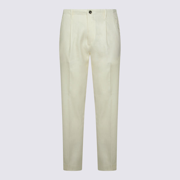 Nine In The Morning 57% Linen trousers in white