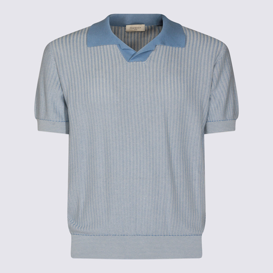 Piacenza Cashmere 55% Silk polo in blue