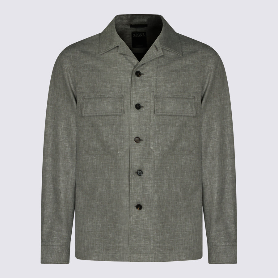 Zegna 46% linen jacket in gray