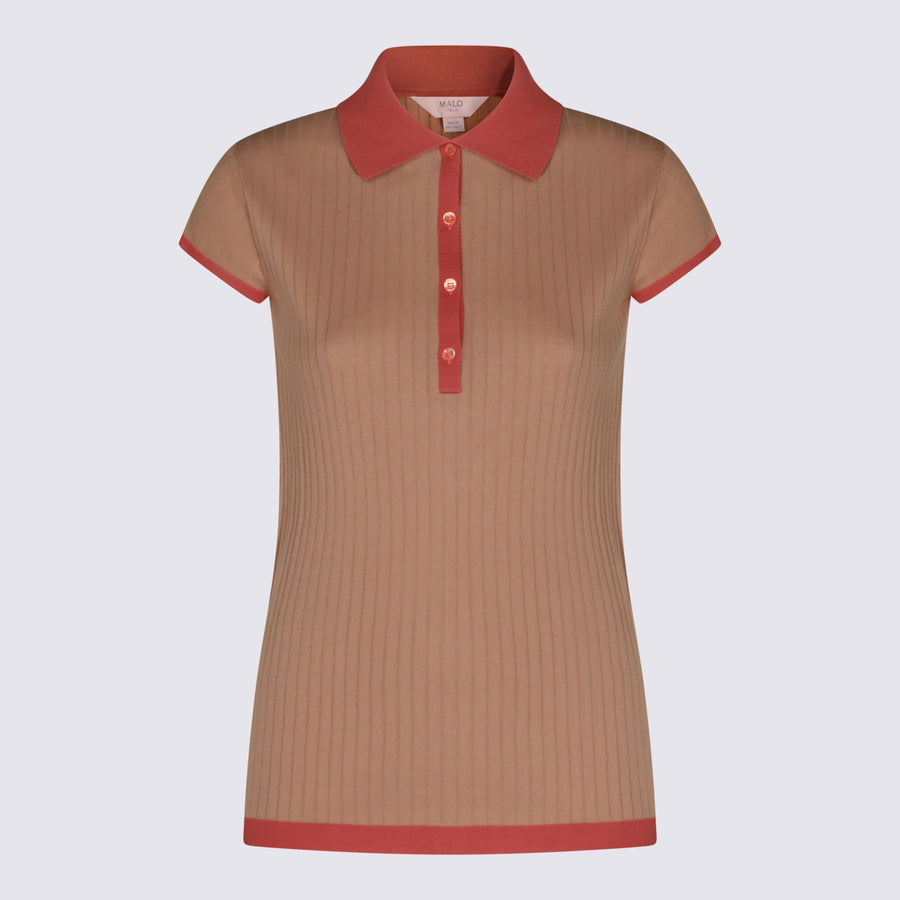 Malo 100% Cotton polo in beige