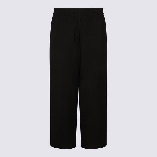 AMI Paris 54% Viscose trousers in black