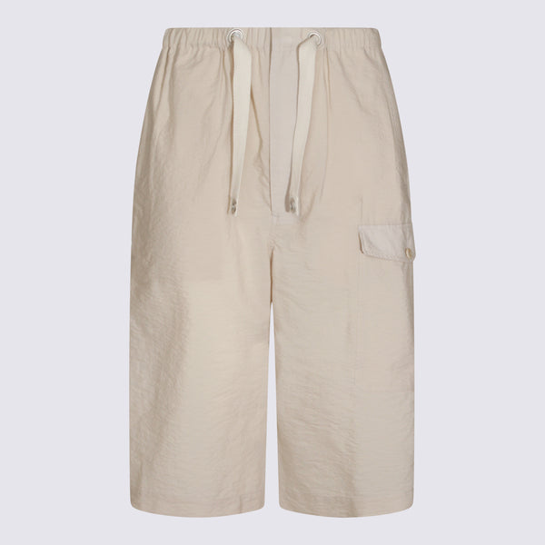 Lemaire 75% Cotton bermuda shorts in beige