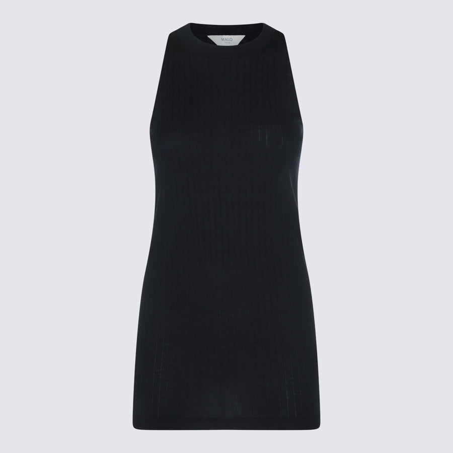 Malo 100% Cotton tank top in black