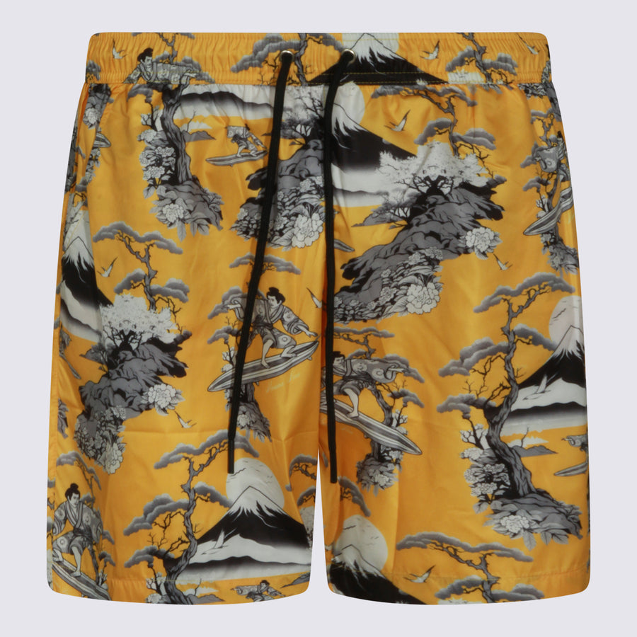 Maunakea Polyester swim shorts in yellow