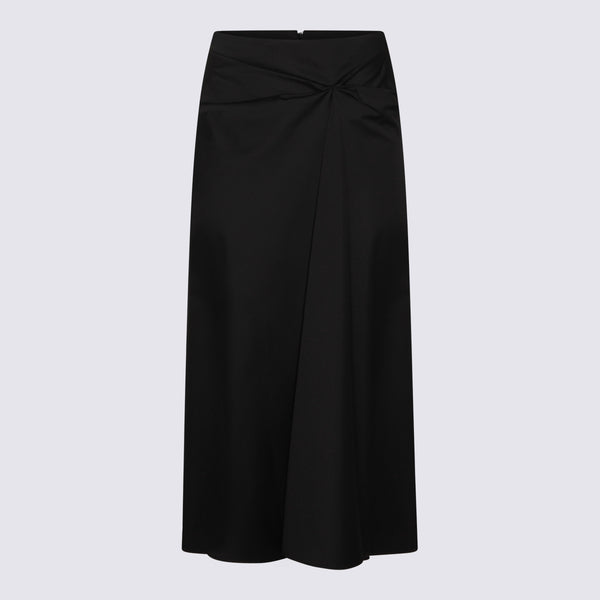 Max Mara 82% Cotton skirt in black