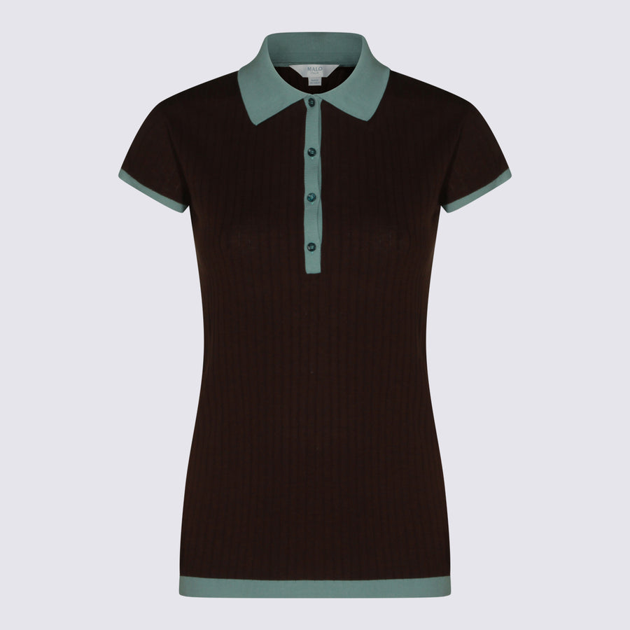 Malo 100% Cotton polo in black