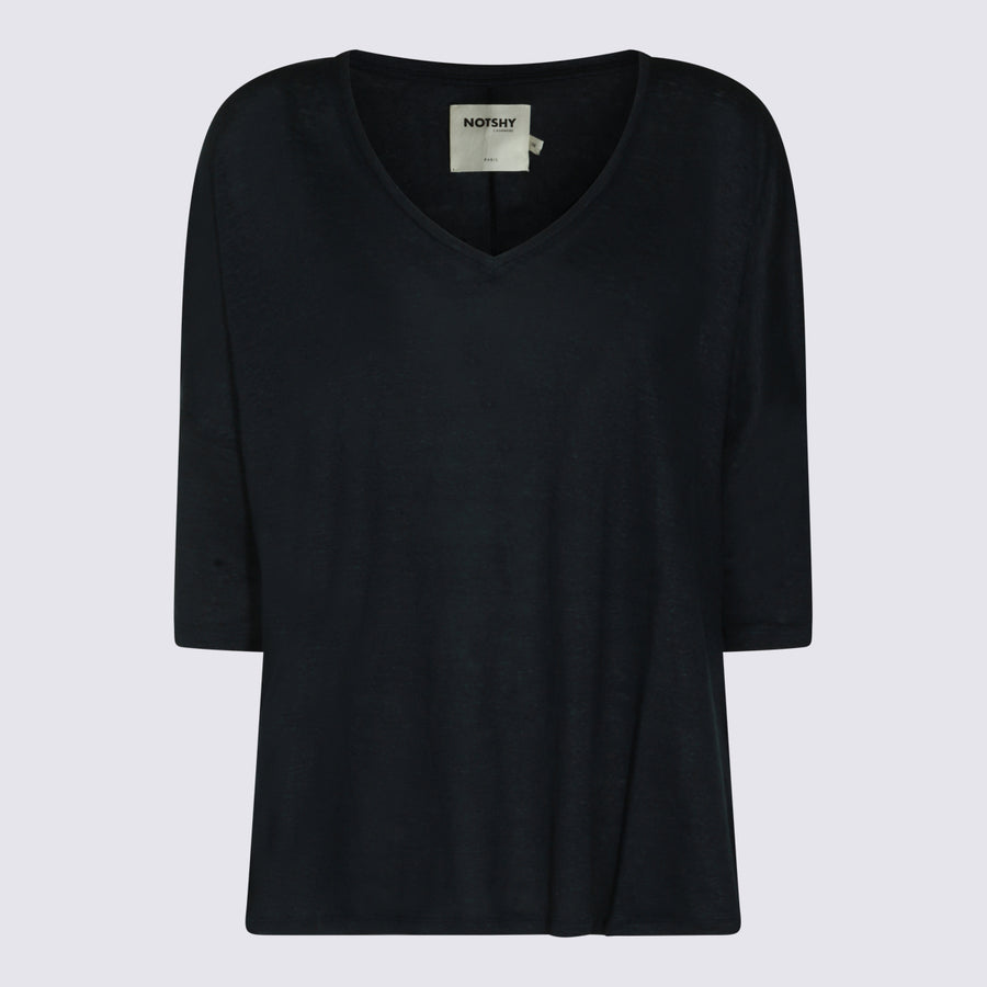 Not Shy 100% Linen t-shirt in black