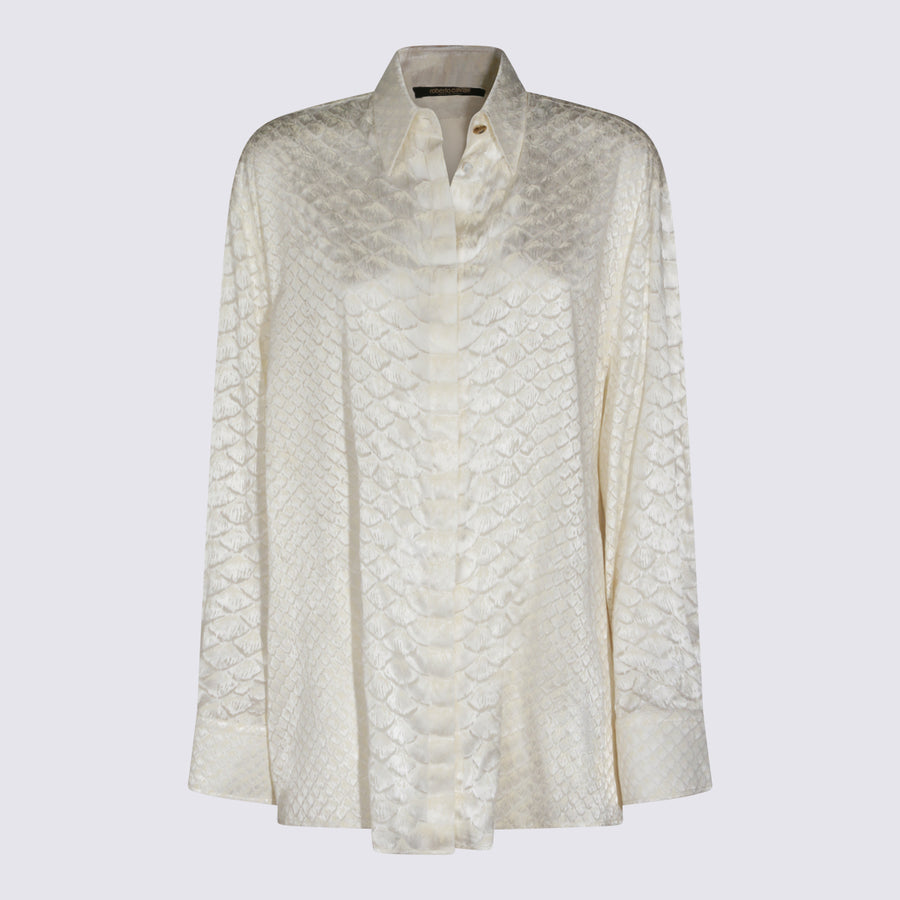 Roberto Cavalli 75% Viscose shirt in white
