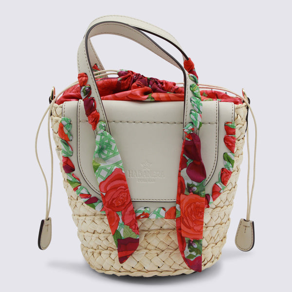 Cuba Lab Raffia bucket bag in beige