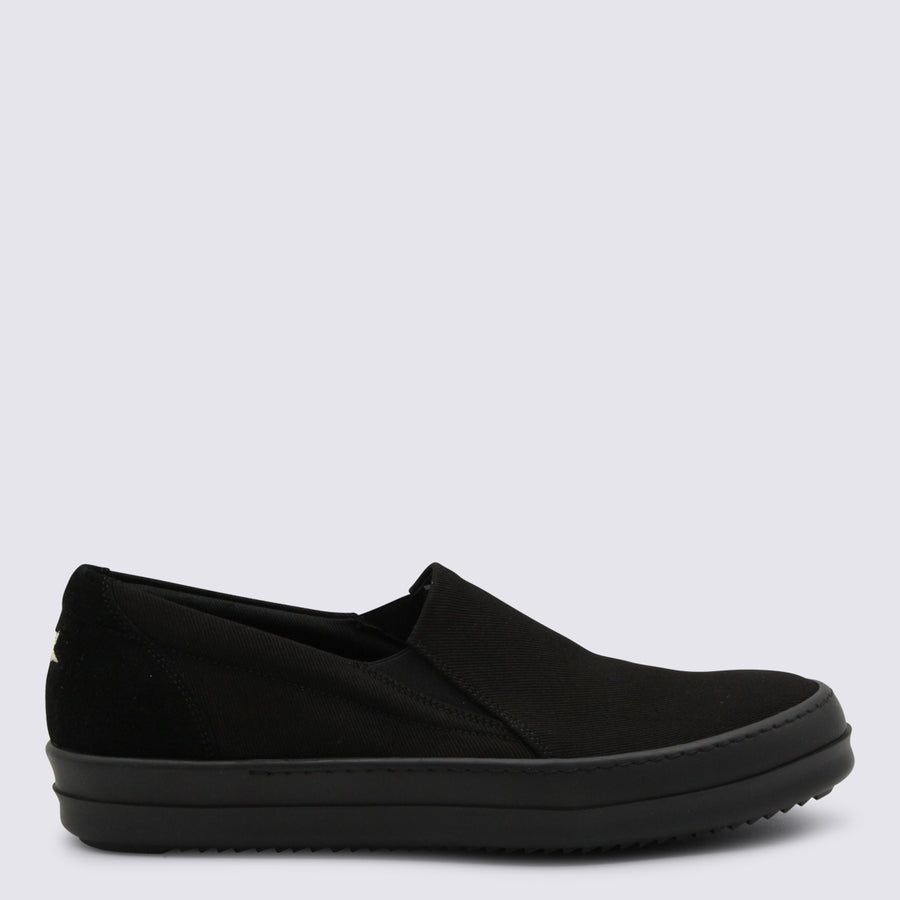 Rick Owens Drkshdw 100% cotton slip-on sneaker in black