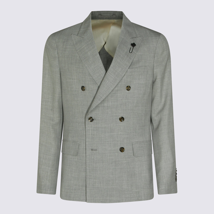 Lardini 71% wool blazer in gray