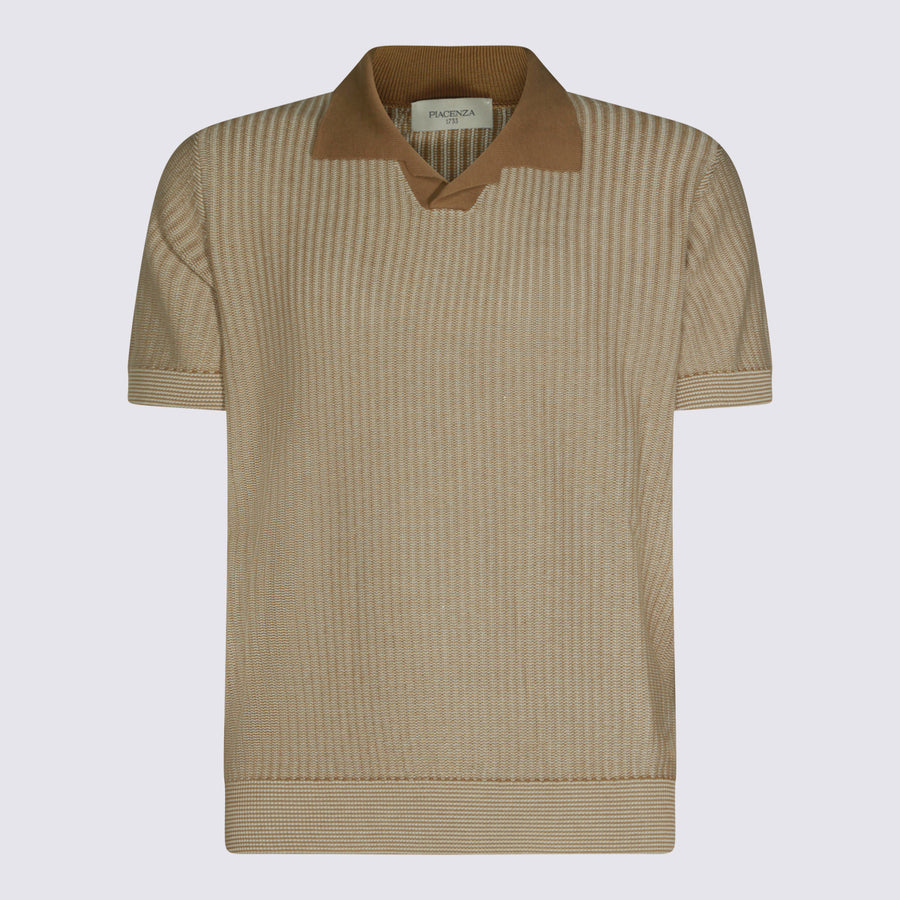 Piacenza Cashmere 55% Silk polo in beige