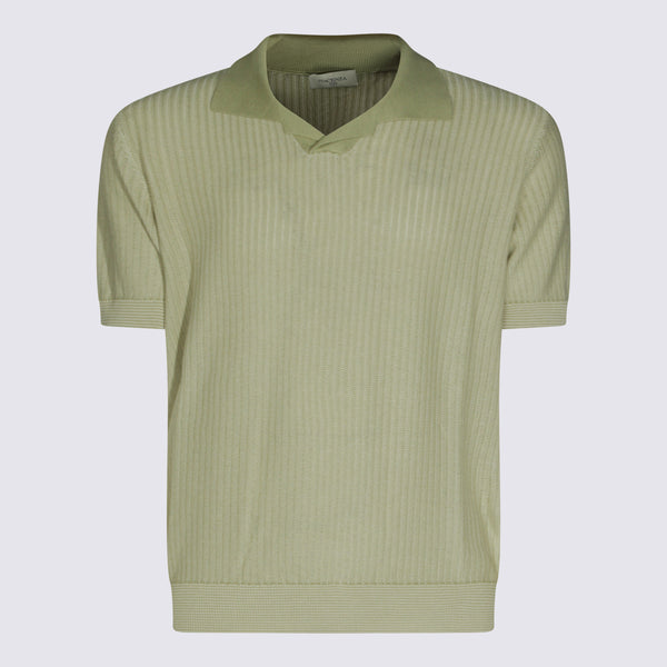 Piacenza Cashmere 55% Silk polo in green