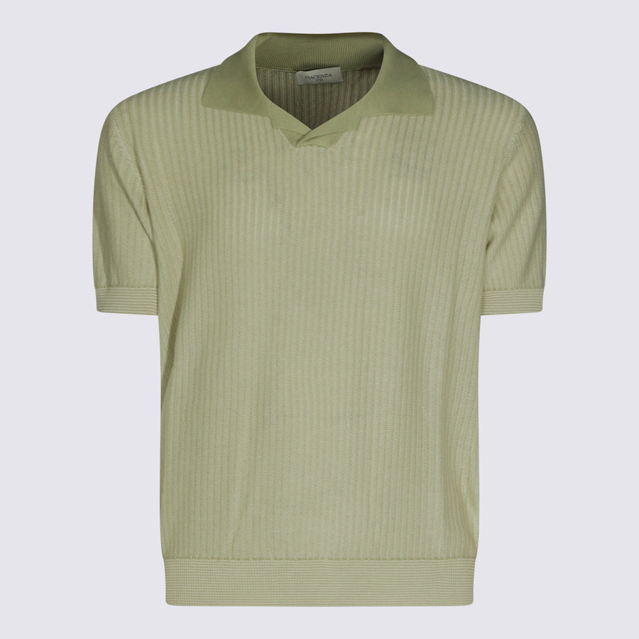 Piacenza Cashmere 55% Silk polo in green