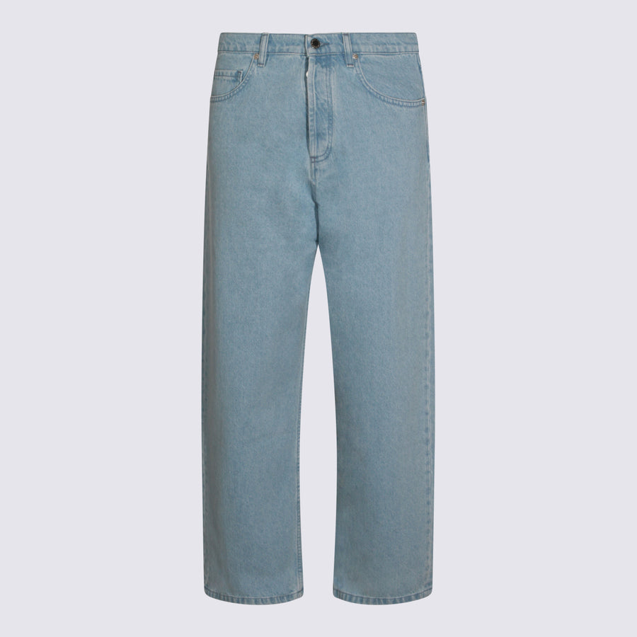 Maison Kitsune' 100% cotton jeans in blue
