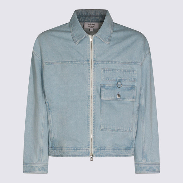 Maison Kitsune' 100% Cotton jacket in blue
