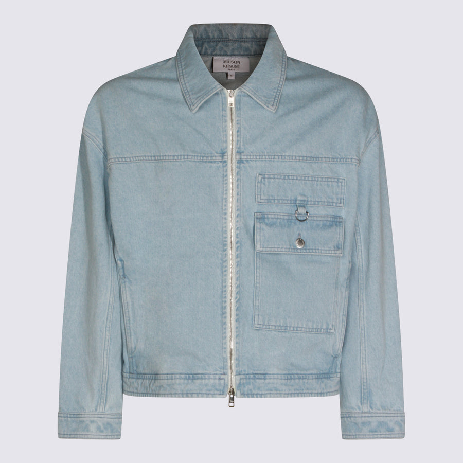 Maison Kitsune' 100% Cotton jacket in blue