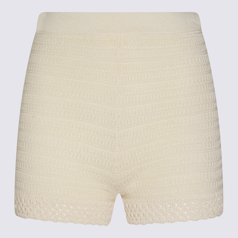 Twin-Set 89% Viscose bermuda shorts in beige