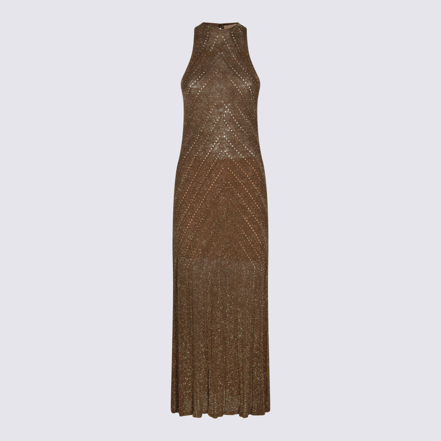 Twin-Set 45% Linen dress in brown