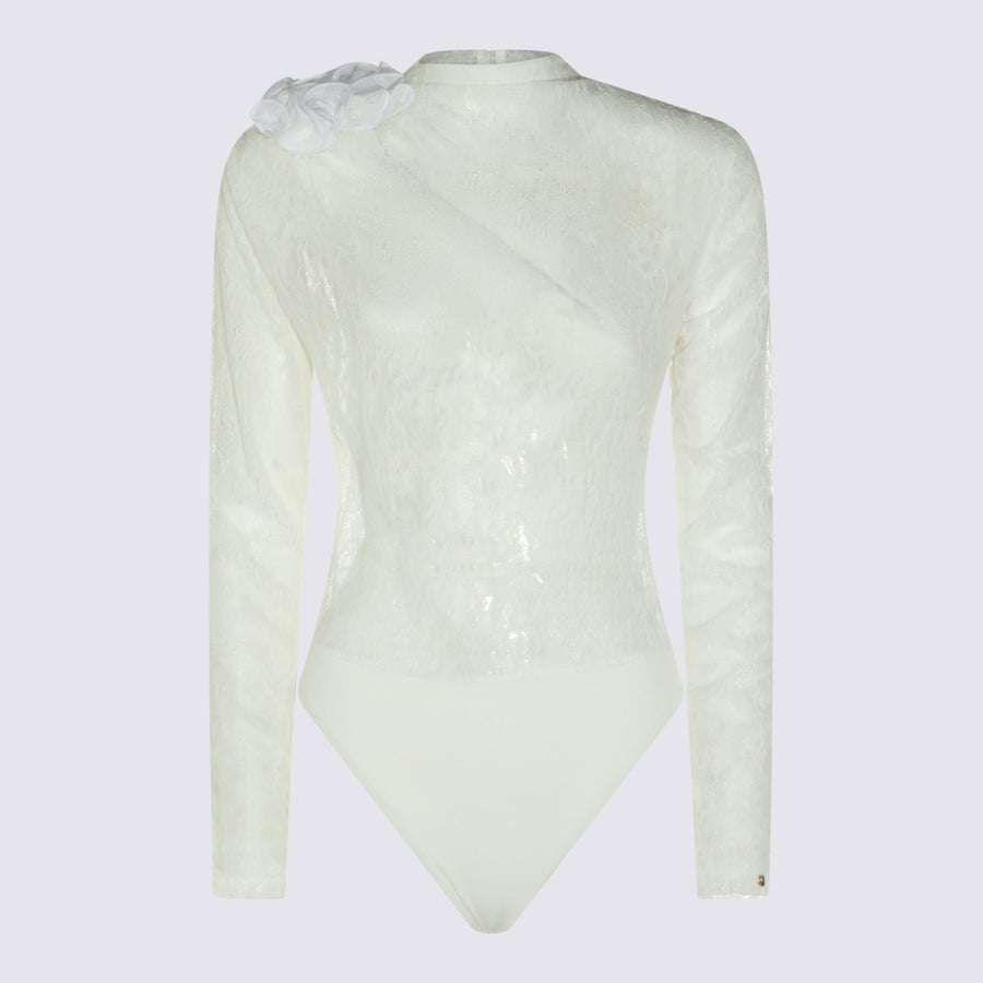 Nissa 90% PA bodysuit dress in white