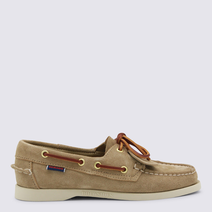 Sebago Suede upper boat shoe in beige