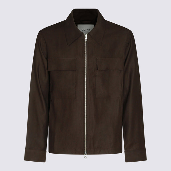 Nn.07 57% Viscose jacket in brown