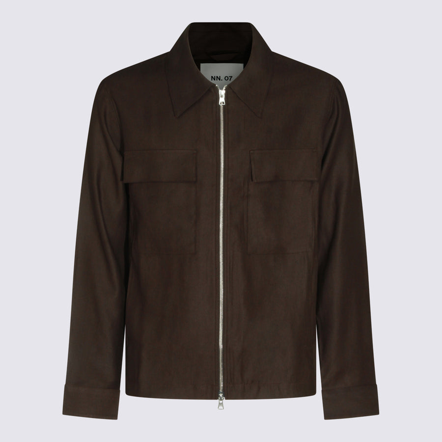 Nn.07 57% Viscose jacket in brown