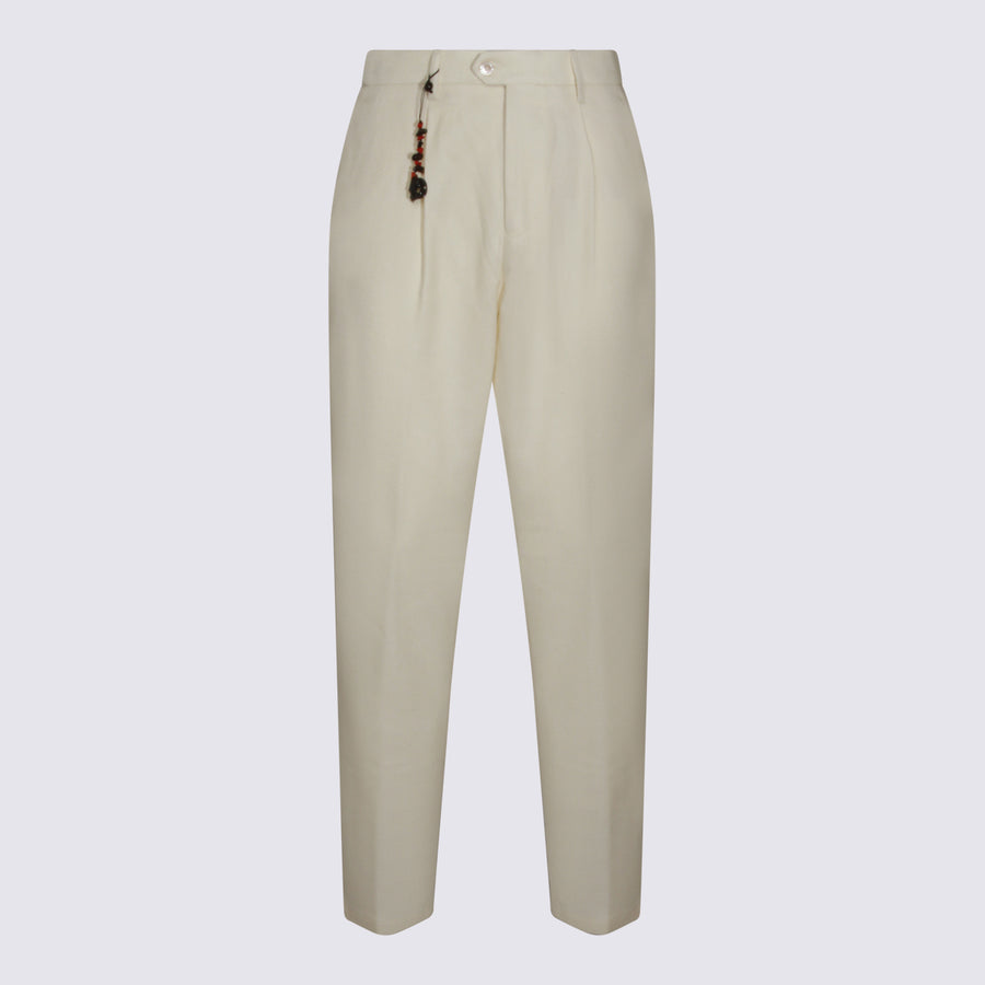 Marco Pescarolo 57% Wool trousers in beige