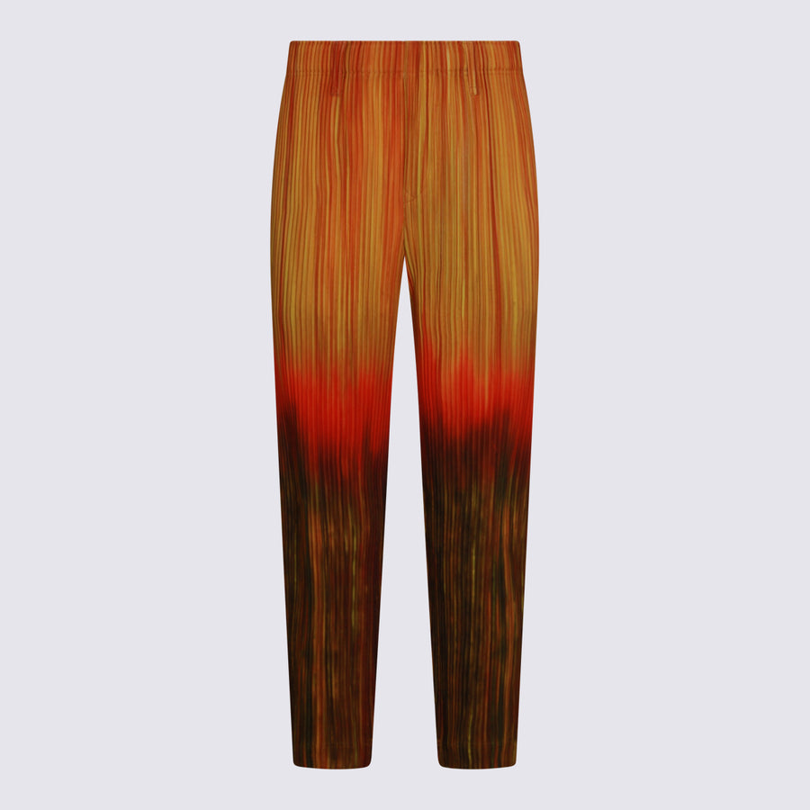 Homme Plisse Issey Miyake 100% Polyester trousers in orange