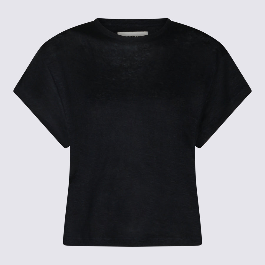 Not Shy 100% Linen t-shirt in black