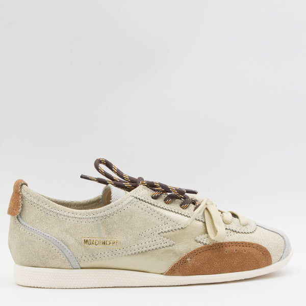 Moaconcept Canvas and suede sneaker in beige