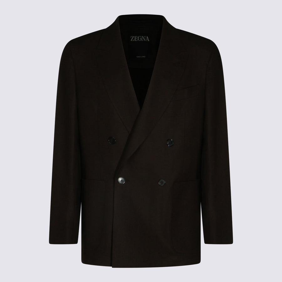 Zegna 100% Linen blazer in brown