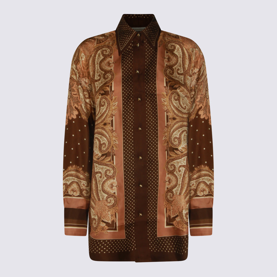 Zimmermann 100% Silk shirt in caramel